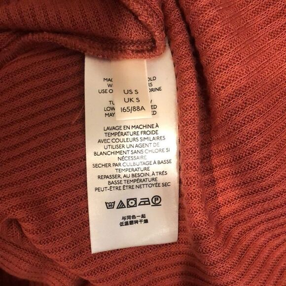 FREE PEOPLE Marley Off The Shoulder Cross Over Long Sleeve Ribbed Knit Sz Small - Picture 9 of 13